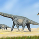 Alamaosaurus was a titanosaur that lived during the Late Cretaceous Period in what is now southern North America. New evidence suggests these creatures hatched with adult-like traits and grew very fast. (Image: Bogdanov/CC BY-SA 3.0)